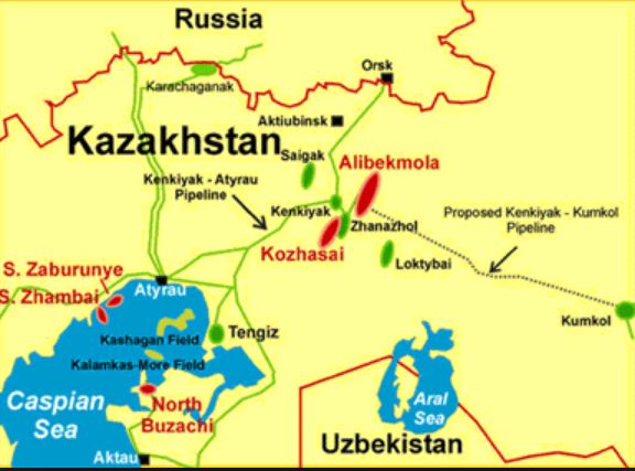 Kazakhstan Oil Map